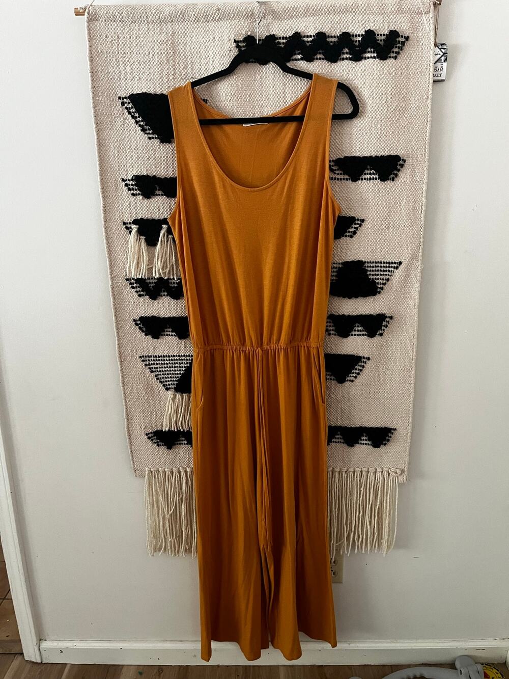 Zenana Marigold Orange Sleeveless Wide Leg Lounge Jumpsuit Womens Size XL